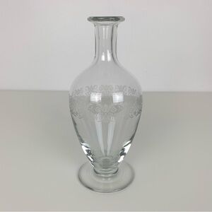 Baccarat Decanter Vase Etched Flowers France Vtg Stamped Elegant NO STOPPER